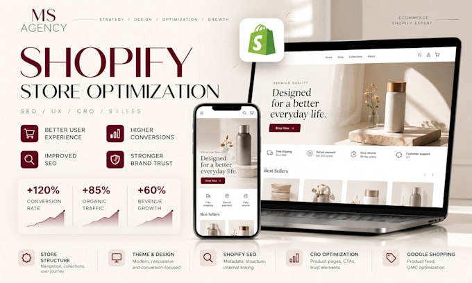 optimize your shopify store for SEO, UX and conversions