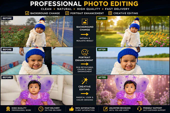 professionally edit photos and remove backgrounds