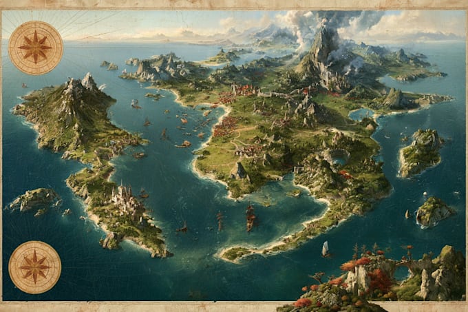 illustration fantasy map illustration