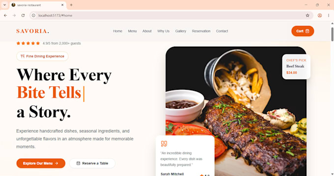 build a responsive react website with tailwind CSS