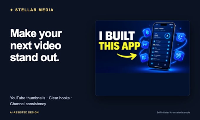 design bold youtube thumbnails for tech and creator videos