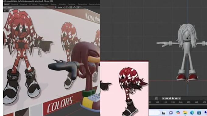 create custom sonic 3d character models and armor for games mod and retextures
