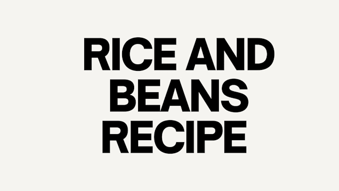 write rice and beans recipe
