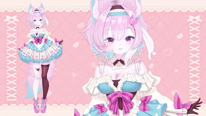 design custom male or female 2d vtuber model and rig with live2d