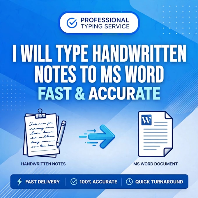 type handwritten notes to word document