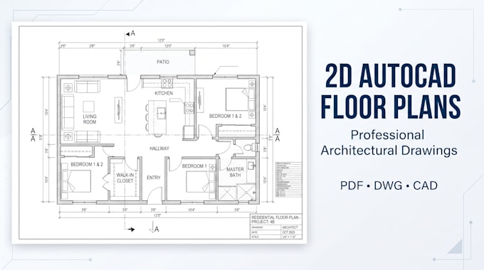 create professional 2d autocad drawings and floor plans