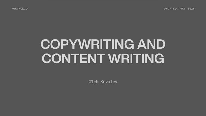 do copywriting and content writing
