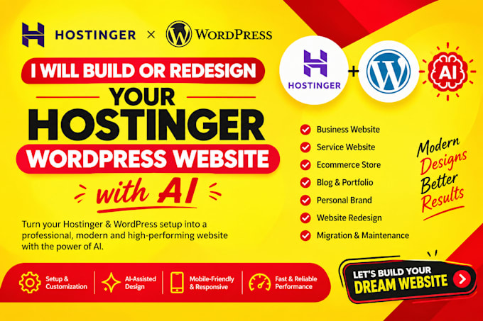 build or redesign your hostinger wordpress website with ai