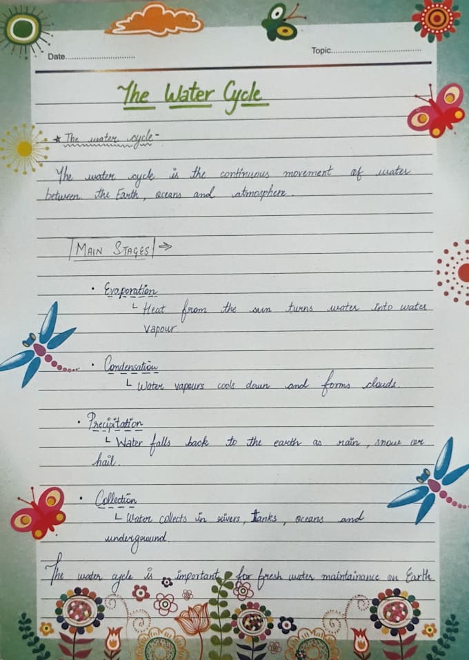 provide neat handwritten custom work