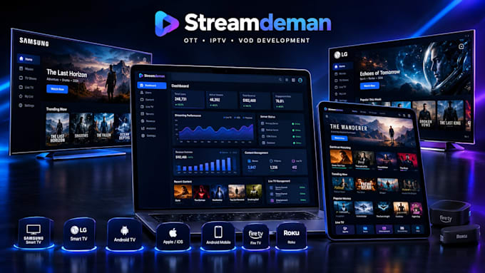 build white label ott apps, iptv portals, and vod streaming website