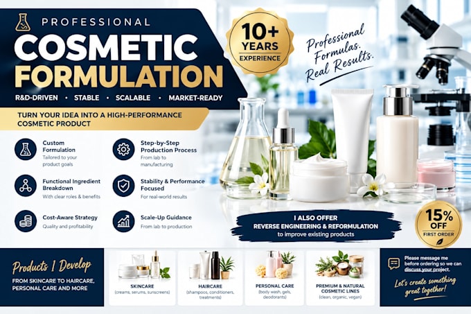 develop a cosmetic formulation with an r and d product system