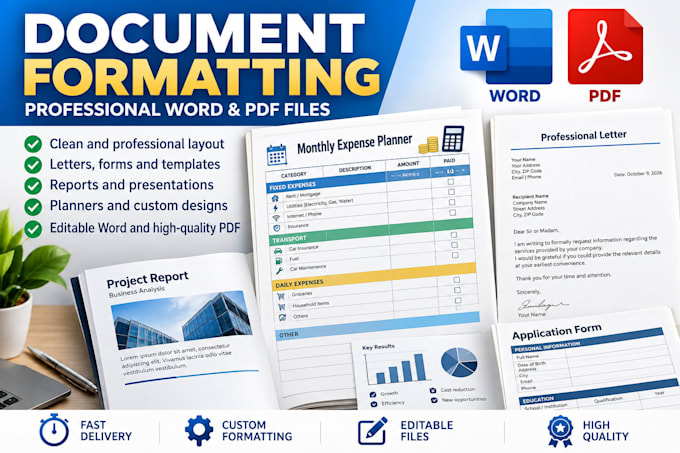 create and format professional documents and pdfs