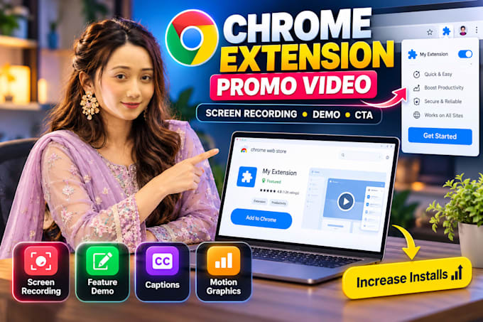 create a chrome extension promo video with screen recording