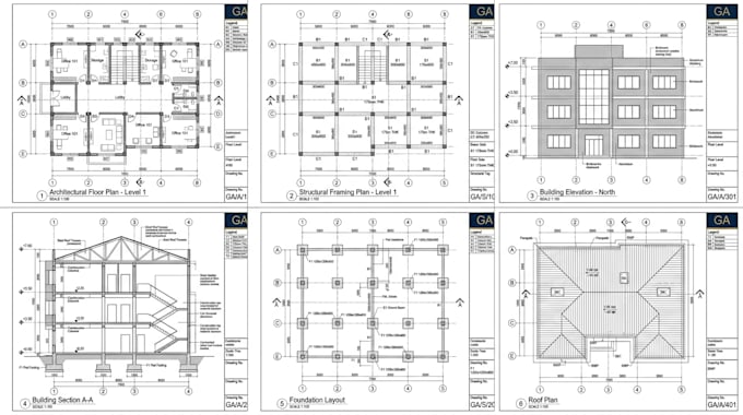create architectural and structural ga drawings for building projects