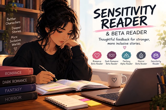 beta read, dark romance beta reader fantasy alpha reader sensitivity reader