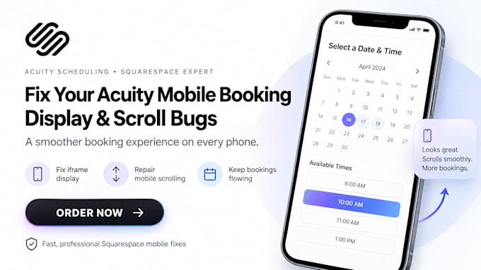 fix your squarespace mobile acuity booking scheduling with the scroll bugs