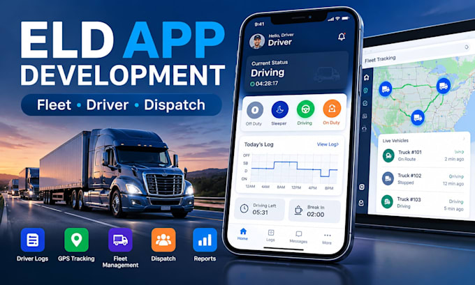 develop eld app, fleet management and driver app