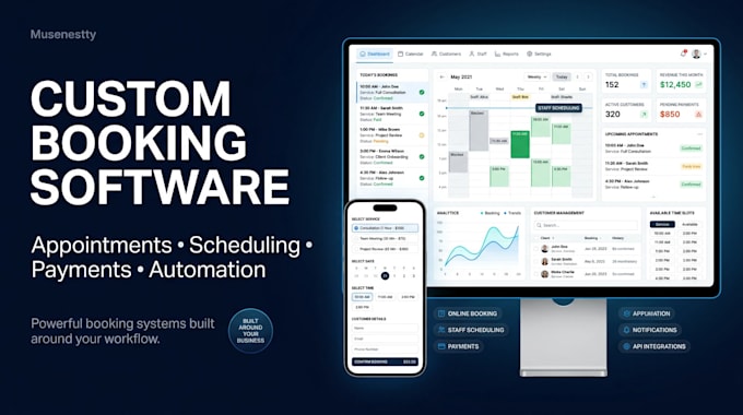 develop custom booking and appointment software as full stack web developer