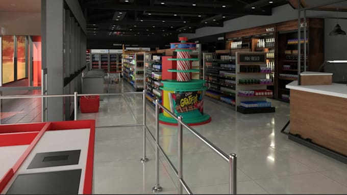 design custom 3d retail stores, boutiques, commercial spaces