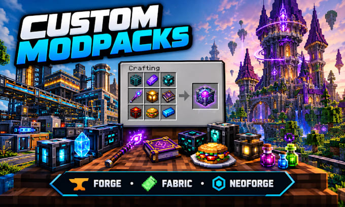create a custom minecraft modpack and configure server for forge neoforge fabric