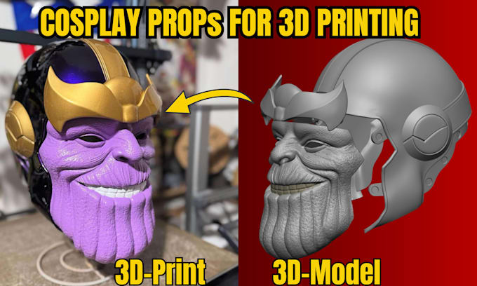 3d model cosplay helmets, masks and props for 3d printing
