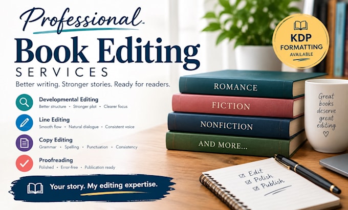 copy edit, book proofreading amazon kdp book formatting, book editing