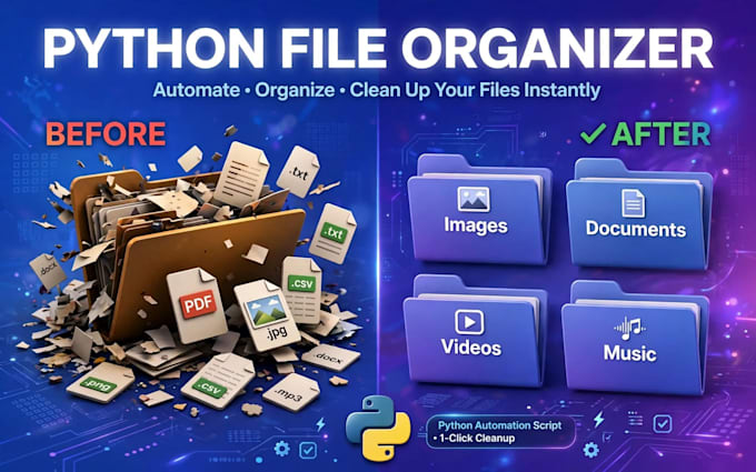 create python script to organize messy folders