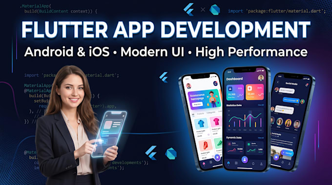 develop a professional flutter mobile app for android and ios