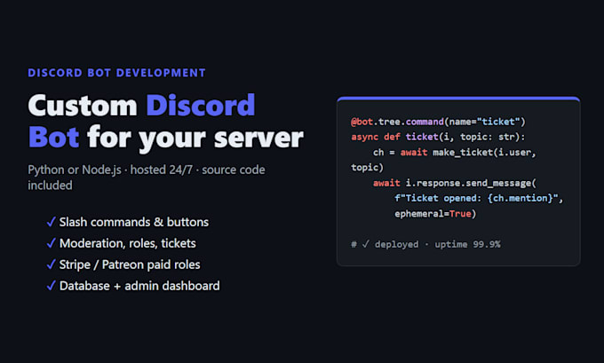 create a custom discord bot for your server with python