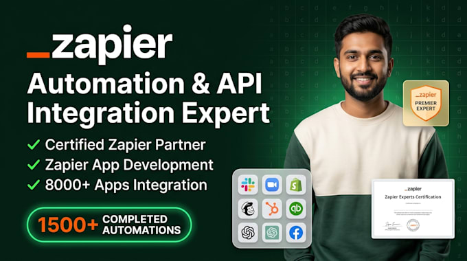 build zapier automations and custom API webhook integrations