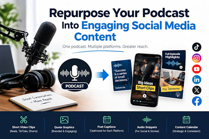 repurpose your podcast into engaging social media content