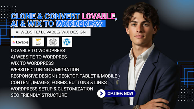 clone, migrate ai lovable website 10web ai, wix ai to wix and wordpress website