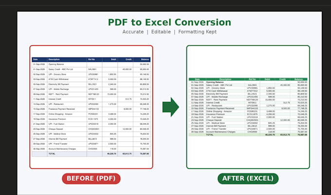 convert PDF to excel accurately