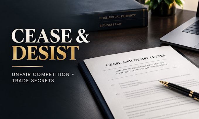 draft a cease and desist letter for unfair competition or trade secrets
