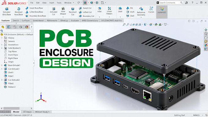 design custom pcb enclosure, electronics housing and 3d printable cases