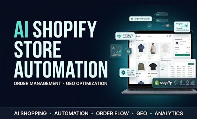build ai shopify store automation, order management and analysis, GEO optimize