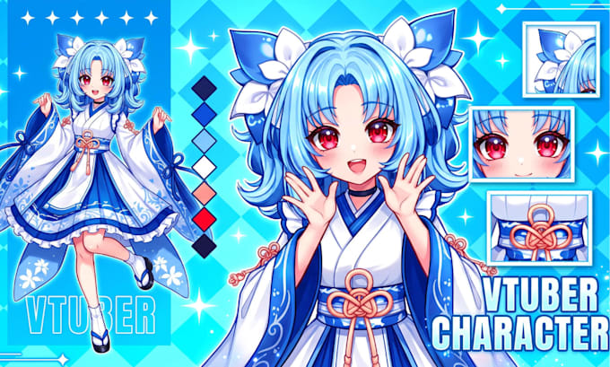 create 2d vtuber model, live2d vtuber model and anime vtuber avatar
