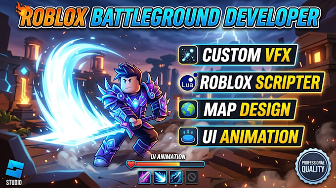 custom roblox vfx roblox map roblox scripter ui animation battleground game