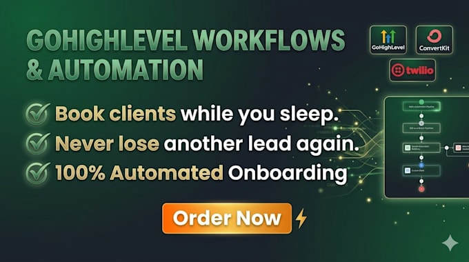 setup ghl workflows, convertkit and twilio for  automated client onboarding app