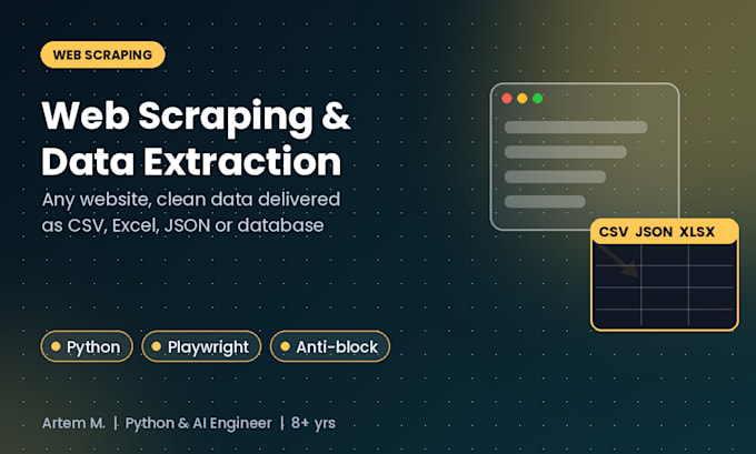 do python web scraping, data extraction and scraper automation