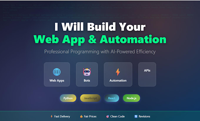 program your web app, website, or automation with ai support