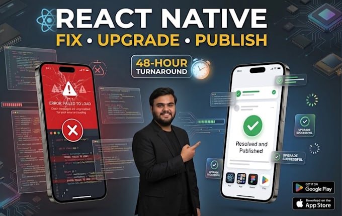 fix react native and expo app bugs, upgrade and publish