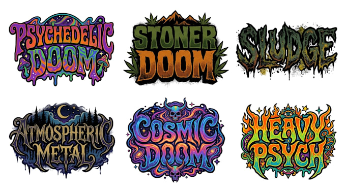 do psychedelic doom stoner doom sludge atmospheric logo