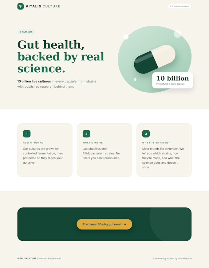 write science backed website copy for biotech and wellness brands