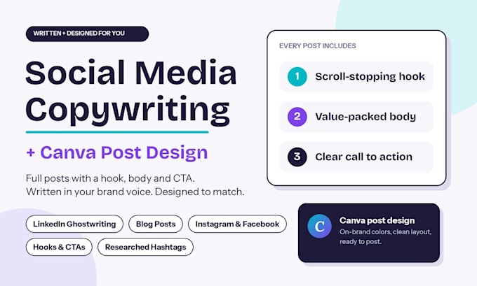 social media copywriting and canva post design