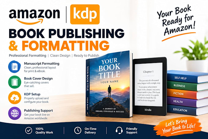 format, design, and publish your book on amazon KDP