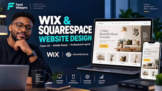 design or redesign a professional wix or squarespace website