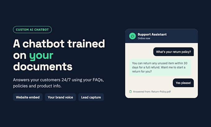 build a custom ai chatbot trained on your documents for customer support