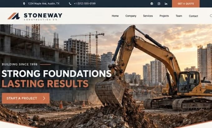 design squarespace construction website contractor builder remodeling website