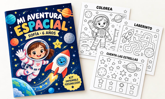 personalize printable coloring and activity book for kids